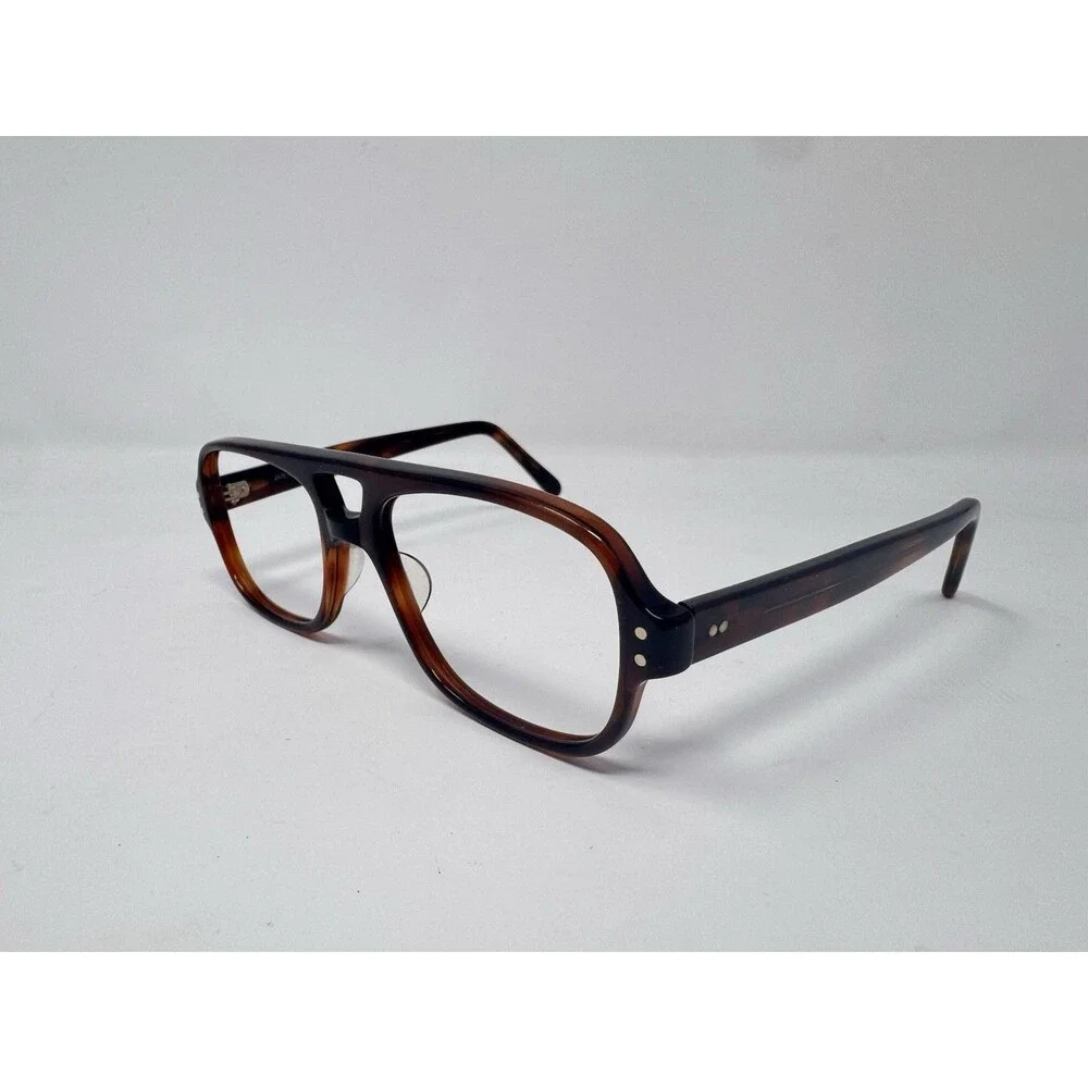 Vintage JAN Charger USA Eyeglass Frames Only 48-17-145 Brown Tortoise NOS
